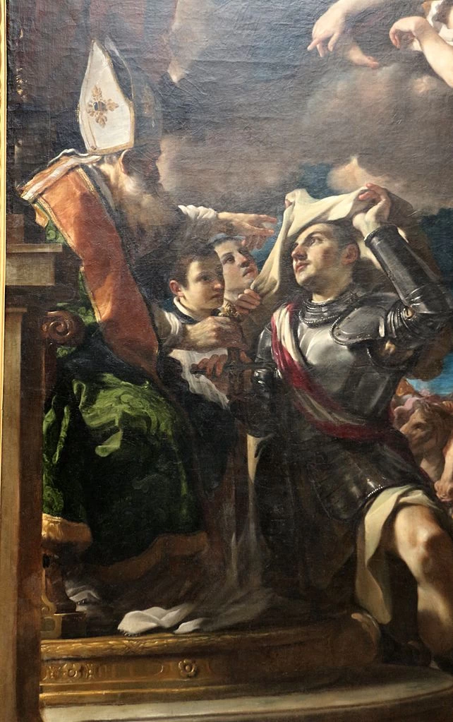 Giovanni Francesco Barbieri, il Guercino - 411, San Guglielmo d'Aquitania che riceve il cappuccio, 1620, Pinacoteca Nazionale, Bologna, dettaglio